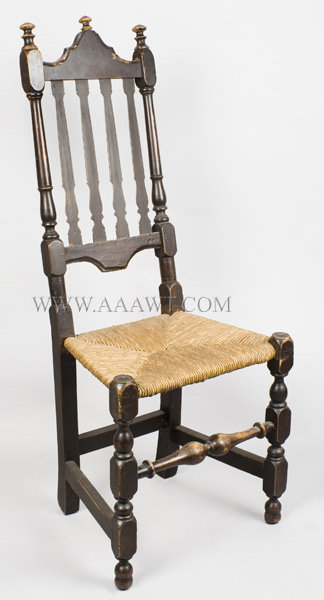 William and Mary Banister Back Side Chair, EX Roger Bacon
Eastern Massachusetts
Circa 1725, entire view
